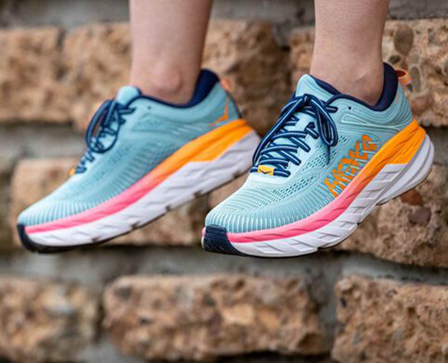 Hoka One One Hardloopschoenen Dames - Bondi 7 - Blauw - ES3016478